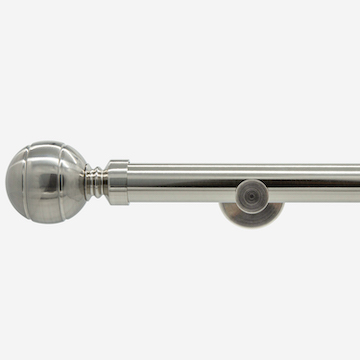 35mm Chateau Signature Stainless Steel Ribbed Ball Finial Eyelet