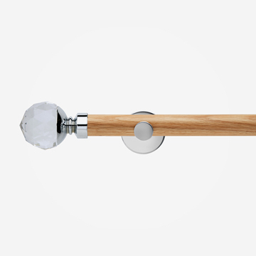 35mm Neo Oak With Chrome Clear Faceted Ball Eyelet