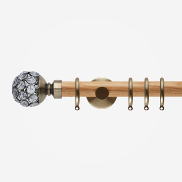 35mm Neo Oak With Spun Brass Jewelled Ball