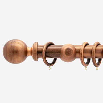 35mm Oxford Brushed Copper Ball Finial Curtain Pole Curtain Pole