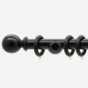 35mm Prime Black Ball Curtain Pole