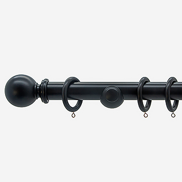 35mm Prime Black Ball Curtain Pole