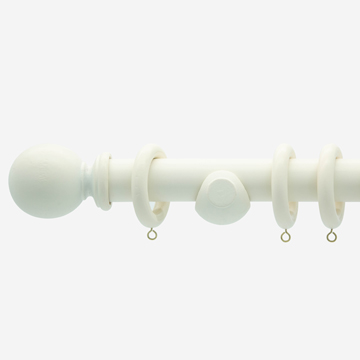 35mm Prime Ivory Ball Curtain Pole