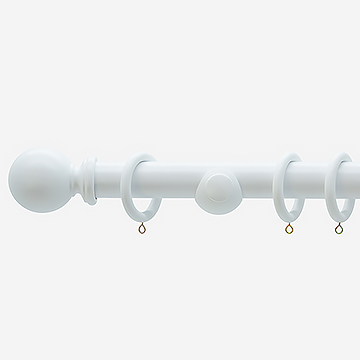 35mm Prime White Ball Curtain Pole
