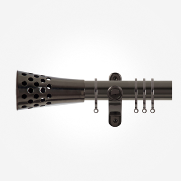 35mm Spectrum Black Nickel Trumpet Finial Curtain Pole