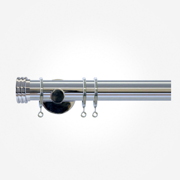 35mm Strand Chrome Ribbed End Stop Finial