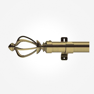 35mm Swish Antique Brass Consort With Classical Collar Curtain Pole