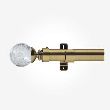 35mm Swish Antique Brass Gossamer With Classical Collar Curtain Pole
