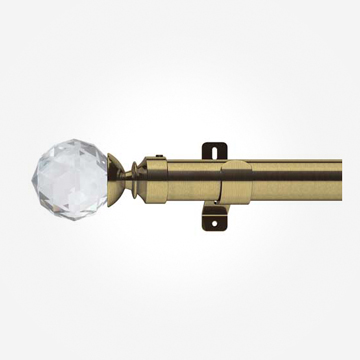 35mm Swish Antique Brass Prisma With Classical Collar Curtain Pole