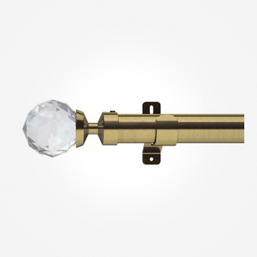 35mm Swish Antique Brass Prisma With Contemporary Collar Curtain Pole