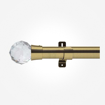 35mm Swish Antique Brass Prisma With Standard Collar Curtain Pole