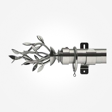 35mm Swish Satin Steel Entwine With Classical Collar Curtain Pole