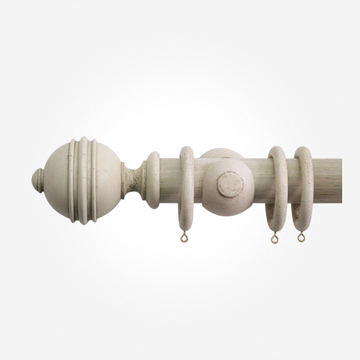 40mm Hardwick Putty Ribbed Ball Finial Curtain Pole