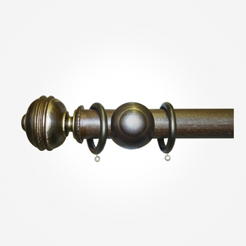 45mm Hand Finished Oak / Gold Button