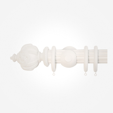 50mm Floine Cotton Rope Finial, Shabby Chic Curtain Pole Finials