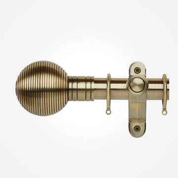 50mm Galleria Metals Burnished Brass Ribbed Ball