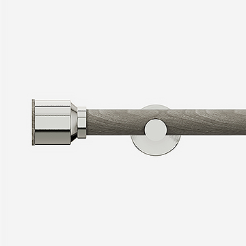 28mm Signature Stainless Steel & White Ash Drum Eyelet Curtain Pole