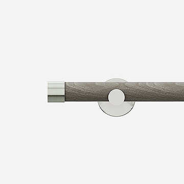 28mm Signature Stainless Steel & White Ash End Cap Eyelet Curtain Pole