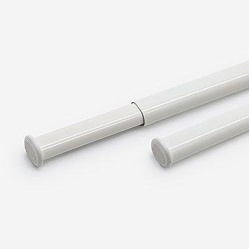 Extendable White Metal Tension Cafe Rod