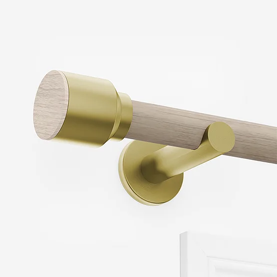 28mm Signature Brushed Gold & Light Oak Drum Eyelet pole