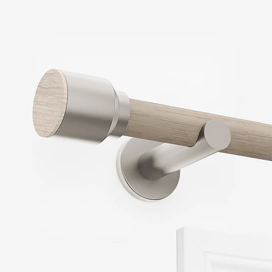28mm Signature Brushed Steel & Light Oak Drum Eyelet pole