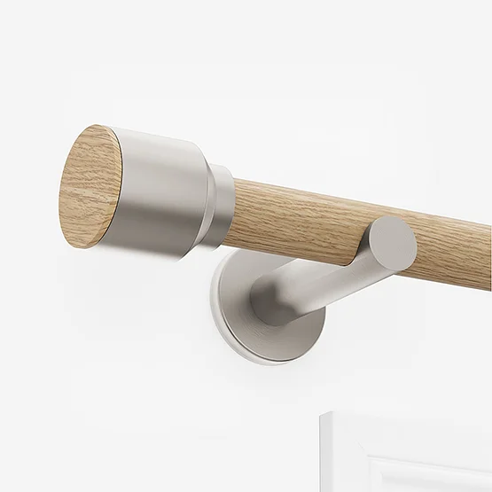 28mm Signature Brushed Steel & Natural Oak Drum Eyelet pole