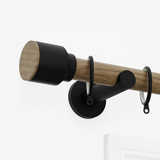 28mm Signature Matt Black & Aged Oak Drum pole