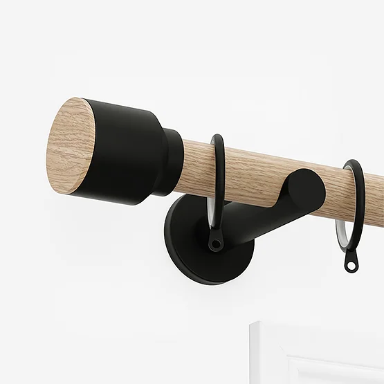 28mm Signature Matt Black & Natural Oak Drum pole