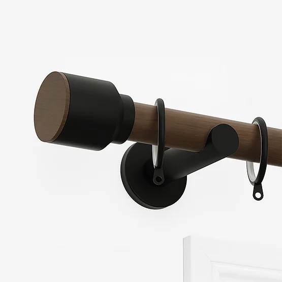 28mm Signature Matt Black & Walnut Drum pole