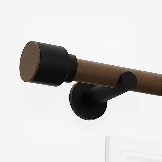 28mm Signature Matt Black & Walnut Drum Eyelet pole