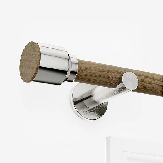 28mm Signature Stainless Steel & Aged Oak Drum Eyelet pole