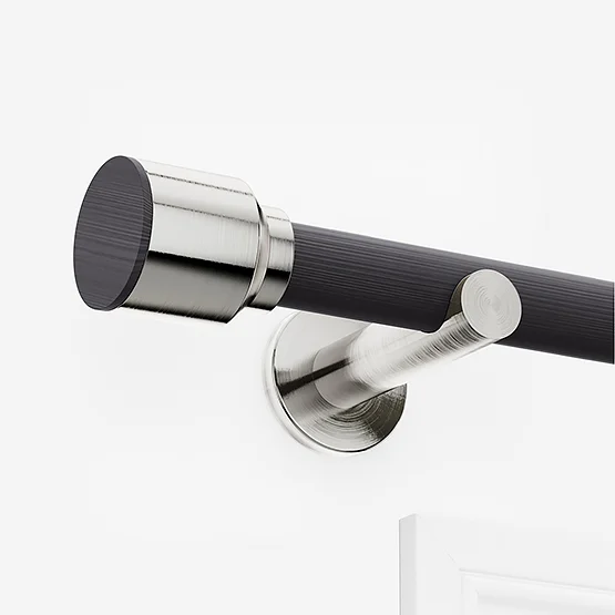 28mm Signature Stainless Steel & Smoke Grey Drum Eyelet pole
