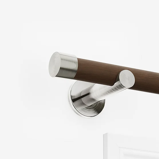 28mm Signature Stainless Steel & Walnut End Cap Eyelet pole