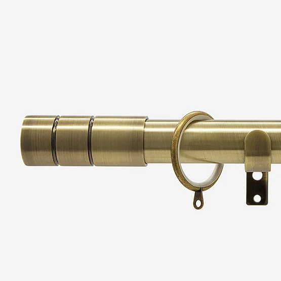 28mm Allure Classic Antique Brass Barrel Bay Window pole