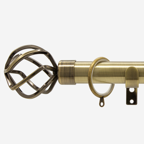 28mm Allure Classic Antique Brass Cage Curtain Pole