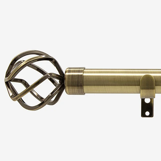 28mm Allure Classic Antique Brass Cage Eyelet Bay Window pole