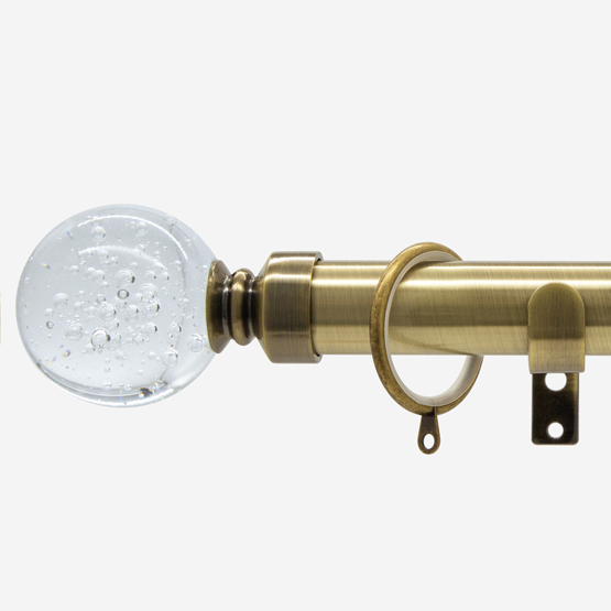 28mm Allure Classic Antique Brass Glass Bubbles Bay Window pole