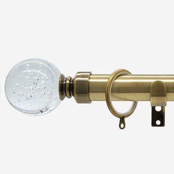 28mm Allure Classic Antique Brass Glass Bubbles pole
