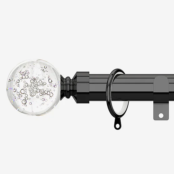 28mm Allure Classic Black Nickel Glass Bubbles pole