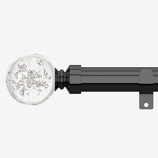 28mm Allure Classic Black Nickel Glass Bubbles Eyelet pole