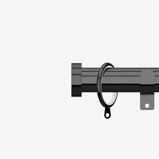 28mm Allure Classic Black Nickel Stud Bay Window pole