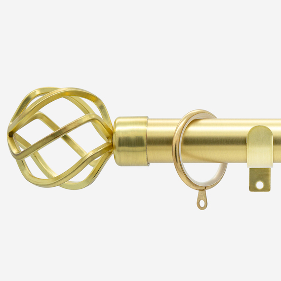 28mm Allure Classic Brushed Gold Cage Bay Window pole