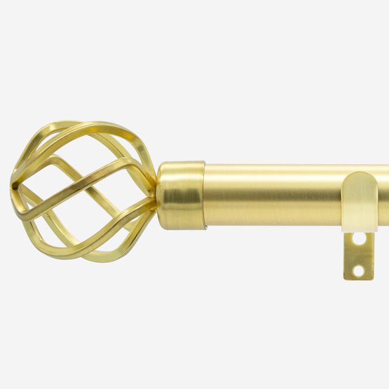 28mm Allure Classic Brushed Gold Cage Bay Window Eyelet pole