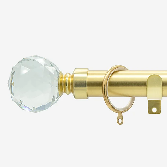 28mm Allure Classic Brushed Gold Crystal Bay Window pole