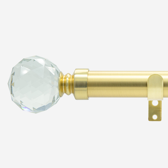 28mm Allure Classic Brushed Gold Crystal Bay Window Eyelet pole