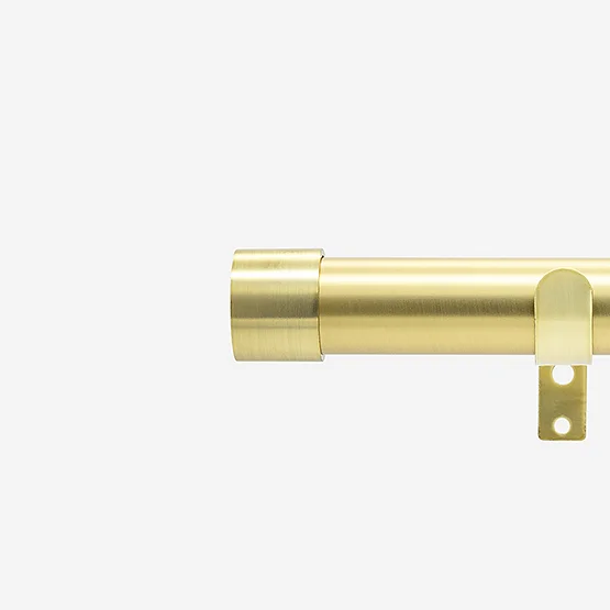 28mm Allure Classic Brushed Gold End Cap Bay Window Eyelet pole