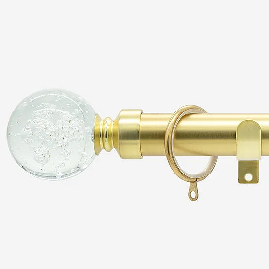 28mm Allure Classic Brushed Gold Glass Bubbles Bay Window pole