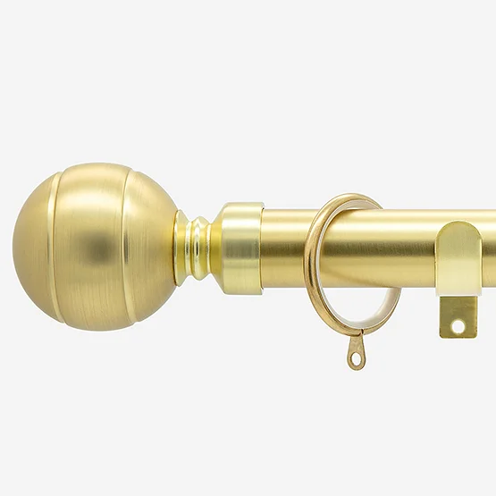 28mm Allure Classic Brushed Gold Lined Ball Bay Window pole