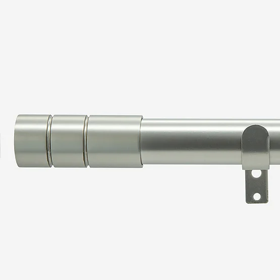 28mm Allure Classic Brushed Steel Barrel Bay Window Eyelet pole
