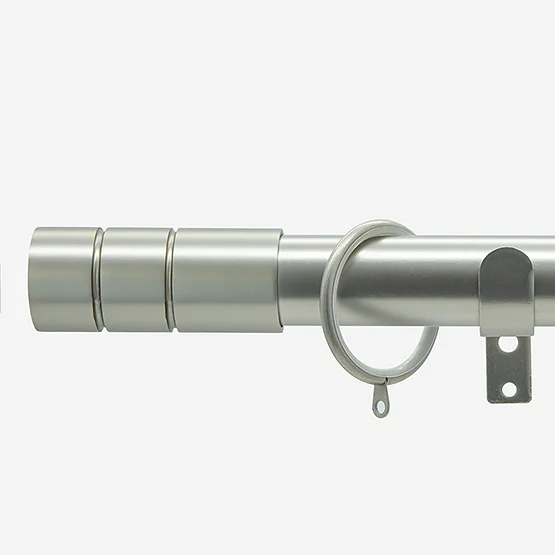 28mm Allure Classic Brushed Steel Barrel pole